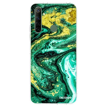 Picasee silikonowe przeźroczyste etui na Realme 6i - Green Gold