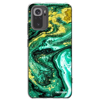 Picasee silikonowe przeźroczyste etui na Xiaomi Redmi Note 10 - Green Gold