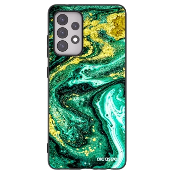 Picasee silikonowe czarne etui na Samsung Galaxy A52 5G A525F - Green Gold