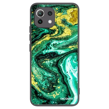 Picasee silikonowe czarne etui na Xiaomi Mi 11 Lite - Green Gold