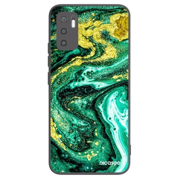 Picasee silikonowe czarne etui na Xiaomi Redmi Note 10 5G - Green Gold