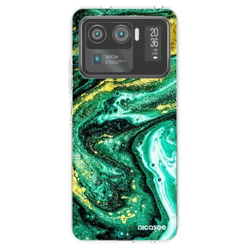 Picasee silikonowe przeźroczyste etui na Xiaomi Mi 11 Ultra - Green Gold