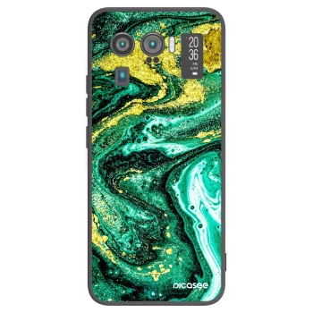 Picasee silikonowe czarne etui na Xiaomi Mi 11 Ultra - Green Gold