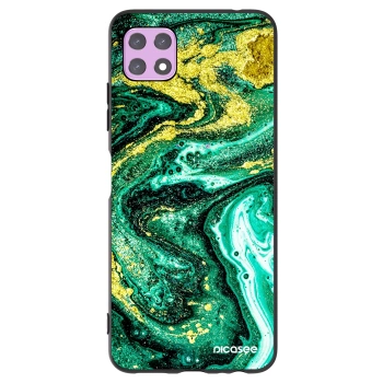 Picasee silikonowe czarne etui na Samsung Galaxy A22 A226B 5G - Green Gold