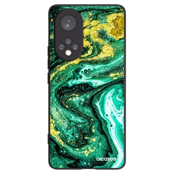 Picasee silikonowe czarne etui na Honor 50 5G - Green Gold