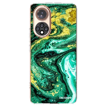 Picasee silikonowe przeźroczyste etui na Honor 50 5G - Green Gold