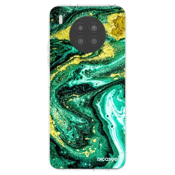 Picasee silikonowe przeźroczyste etui na Huawei Nova 8i - Green Gold