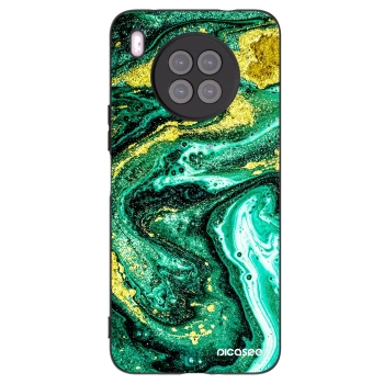 Picasee silikonowe czarne etui na Huawei Nova 8i - Green Gold