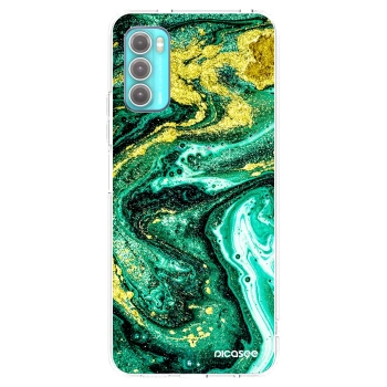 Picasee silikonowe przeźroczyste etui na Motorola Moto G60 - Green Gold