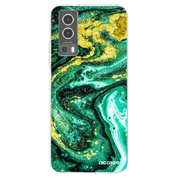 Picasee silikonowe przeźroczyste etui na Vivo Y72 5G - Green Gold