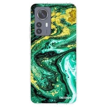 Picasee silikonowe przeźroczyste etui na Xiaomi 12 Pro - Green Gold