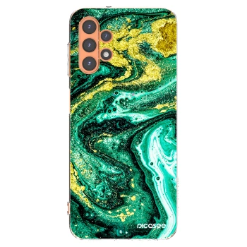 Picasee silikonowe przeźroczyste etui na Samsung Galaxy A13 4G A135 - Green Gold