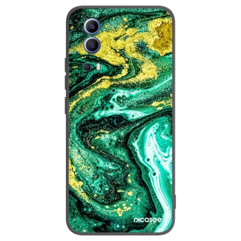Picasee silikonowe czarne etui na Vivo Y52 5G - Green Gold