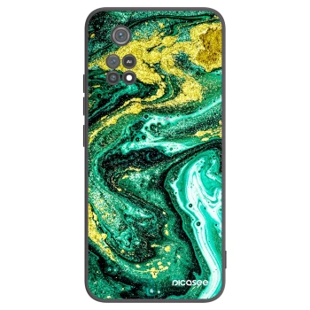 Picasee silikonowe czarne etui na Xiaomi Poco M4 Pro - Green Gold