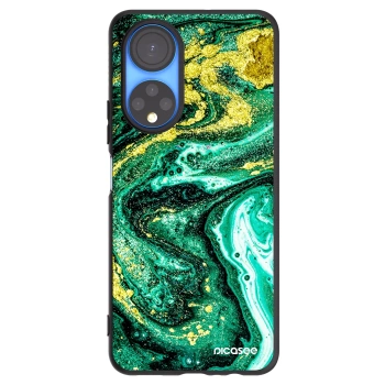 Picasee silikonowe czarne etui na Honor X7 - Green Gold
