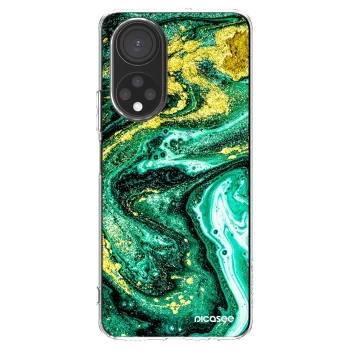Picasee silikonowe przeźroczyste etui na Honor X7 - Green Gold