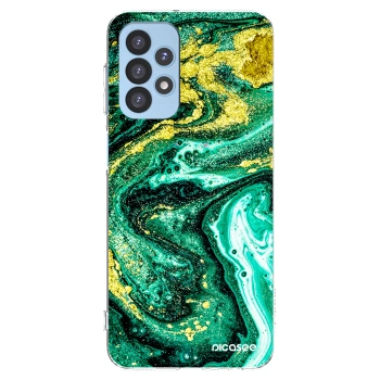 Picasee silikonowe przeźroczyste etui na Samsung Galaxy A23 A235F 4G - Green Gold