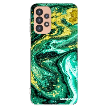 Picasee silikonowe przeźroczyste etui na Samsung Galaxy A23 A236B 5G - Green Gold