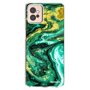 Picasee silikonowe przeźroczyste etui na Motorola Moto G32 - Green Gold