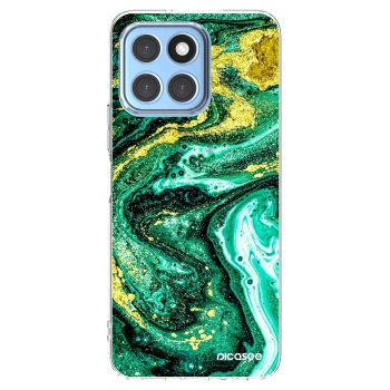 Picasee silikonowe przeźroczyste etui na Honor X8 5G - Green Gold