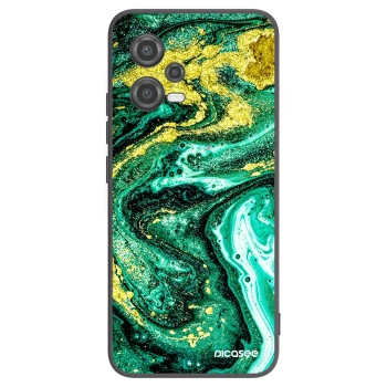 Picasee silikonowe czarne etui na Xiaomi Poco X5 - Green Gold