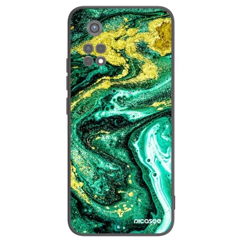 Picasee silikonowe czarne etui na Xiaomi Redmi Note 11S 5G - Green Gold