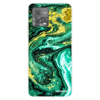 Picasee silikonowe przeźroczyste etui na Motorola Moto G72 - Green Gold