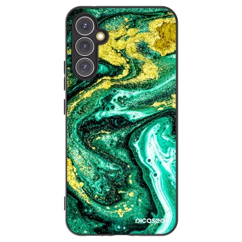 Picasee silikonowe czarne etui na Samsung Galaxy A34 5G A346B - Green Gold