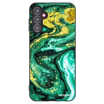 Picasee silikonowe czarne etui na Samsung Galaxy A14 5G A146P - Green Gold