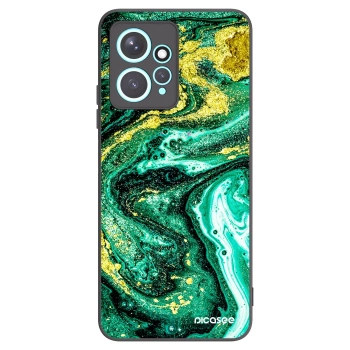 Picasee silikonowe czarne etui na Xiaomi Redmi Note 12 4G - Green Gold