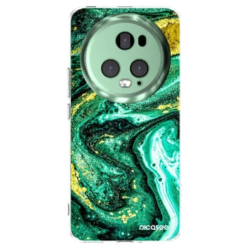 Picasee silikonowe przeźroczyste etui na Honor Magic5 Pro - Green Gold