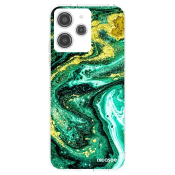 Picasee silikonowe przeźroczyste etui na Xiaomi Redmi 12 4G - Green Gold