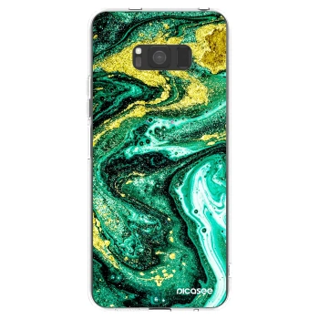 Picasee silikonowe przeźroczyste etui na Samsung Galaxy S8 G950F - Green Gold
