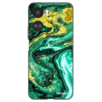 Picasee silikonowe czarne etui na Honor 90 Lite 5G - Green Gold