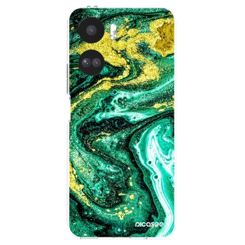 Picasee silikonowe przeźroczyste etui na Honor 90 Lite 5G - Green Gold