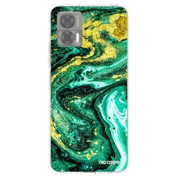 Picasee silikonowe przeźroczyste etui na Motorola Edge 30 Neo - Green Gold