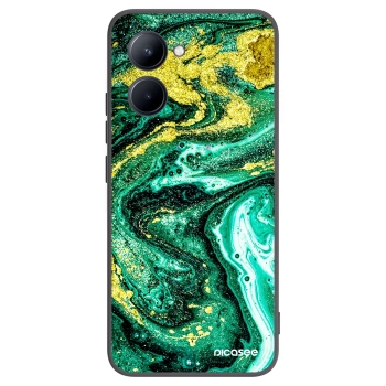 Picasee silikonowe czarne etui na Realme C33 (2023) - Green Gold