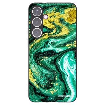 Picasee silikonowe czarne etui na Samsung Galaxy S24+ S926B 5G - Green Gold