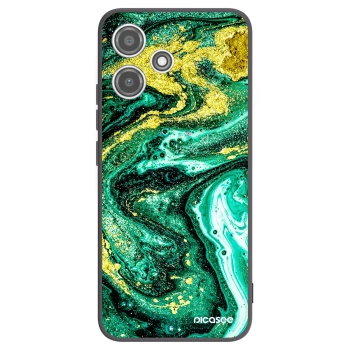 Picasee silikonowe czarne etui na Xiaomi Redmi 12 5G - Green Gold