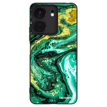 Picasee silikonowe czarne etui na Xiaomi Redmi 13C 4G - Green Gold