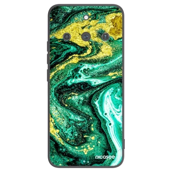 Picasee silikonowe czarne etui na Realme 11 Pro+ - Green Gold