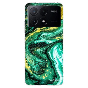 Picasee silikonowe przeźroczyste etui na Xiaomi Poco X6 Pro - Green Gold