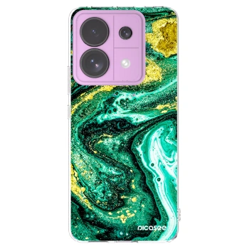 Picasee silikonowe przeźroczyste etui na Xiaomi Redmi Note 13 Pro 5G - Green Gold
