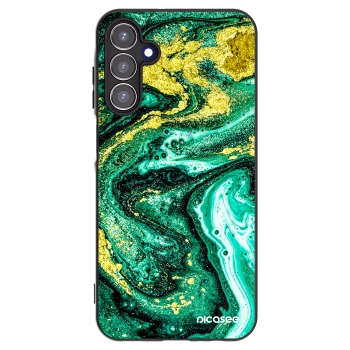Picasee silikonowe czarne etui na Samsung Galaxy A15 A156B 5G - Green Gold