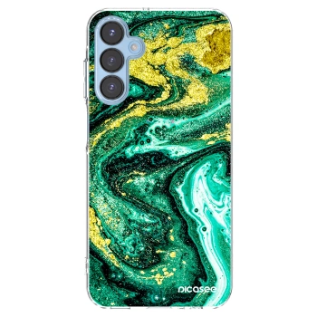 Picasee silikonowe przeźroczyste etui na Samsung Galaxy A15 A156B 5G - Green Gold