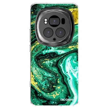 Picasee silikonowe przeźroczyste etui na Honor Magic6 Pro - Green Gold