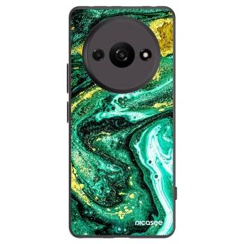Picasee silikonowe czarne etui na Xiaomi Redmi A3 - Green Gold