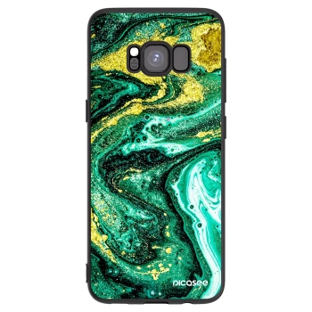 Picasee silikonowe czarne etui na Samsung Galaxy S8 G950F - Green Gold