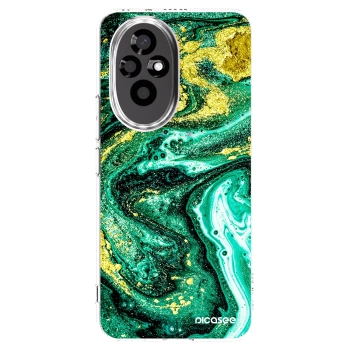 Picasee silikonowe przeźroczyste etui na Honor 200 5G - Green Gold