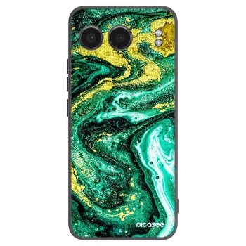 Picasee silikonowe czarne etui na OnePlus Nord 4 - Green Gold